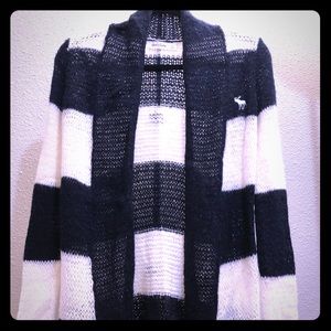 Abercrombie kids navy and cream cardigan